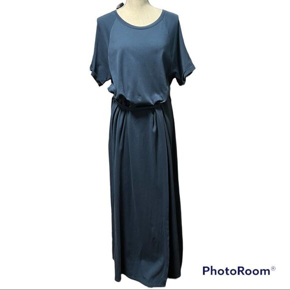 ELIZABETH AND JAMES Welles blue Faux-Wrap Belted T-Shirt carefree Maxi Dress - Picture 5 of 7